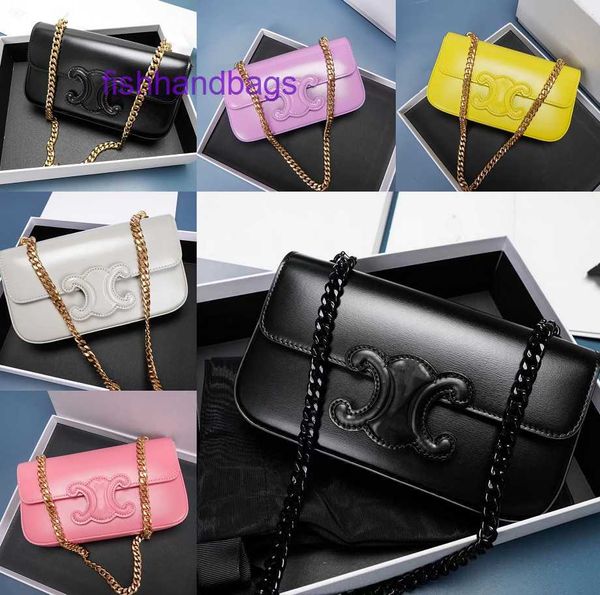 Celins's Classic Designer Fashion Bag Online-Shop Top-Original-Großhandels-Tragetaschen-Shop Hohe Version, neues schwarzes Logo Arc mit echtem Logo