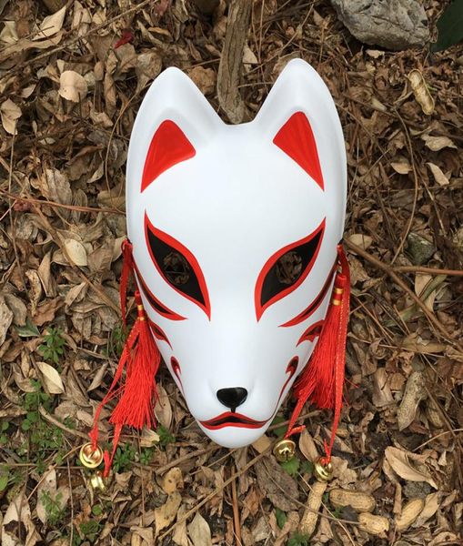 Máscara anbu atualizada pintada à mão, máscara kitsune japonesa, rosto inteiro, grosso, pvc para fantasia de cosplay 2207159579359