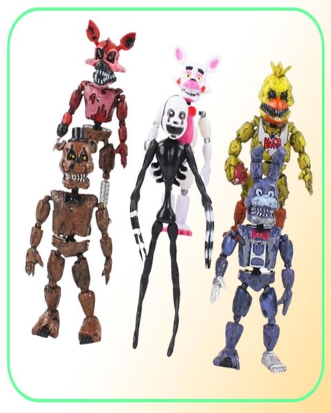 6 pçsset em freddy039s cinco noites pvc figura de ação 17cm bonnie foxy freddy brinquedos 5 fazbear urso boneca brinquedos do bebê para o natal g6740692