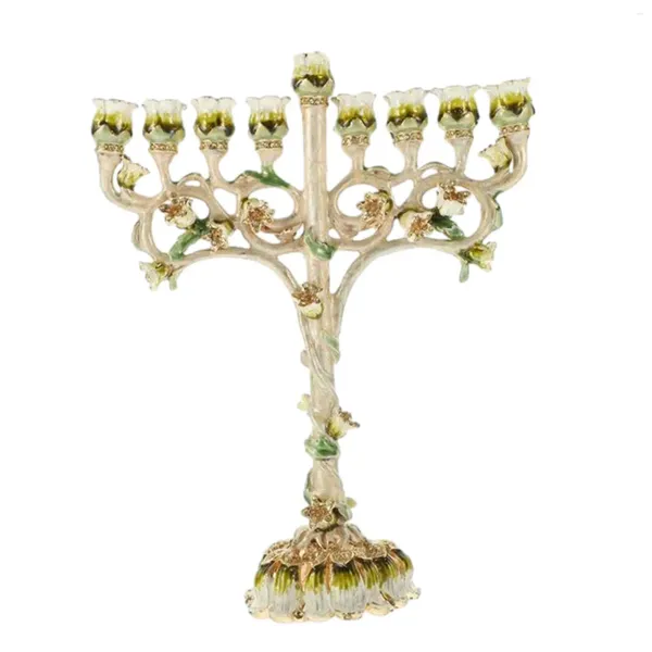 Kerzenhalter Chanukka Menorah 9 Zweige Halter Elegante Herzstück Ornamente Kandelaber Kandelaber für Tabernakel Home Decor