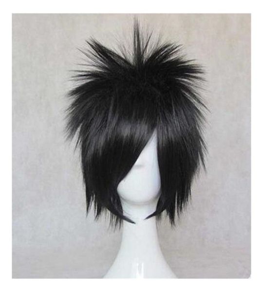 Anime cosplay peruca uchiha sasuke preto curto cabelo sintético masculino halloween hair4259406