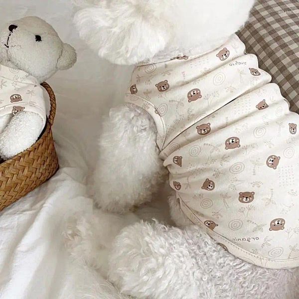 Hundebekleidung Bärenkleidung Sommer Haustier Weste Pudel Pullover Weiches T-Shirt Bichon Teddy Yorkshire Terrier Cartoon Ärmellos