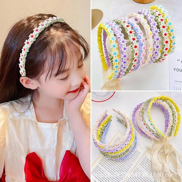 Accessori per capelli Fascia per capelli intrecciata per bambini Carta Super Fata Dolce Streamer Fiore piccolo margherita coreano