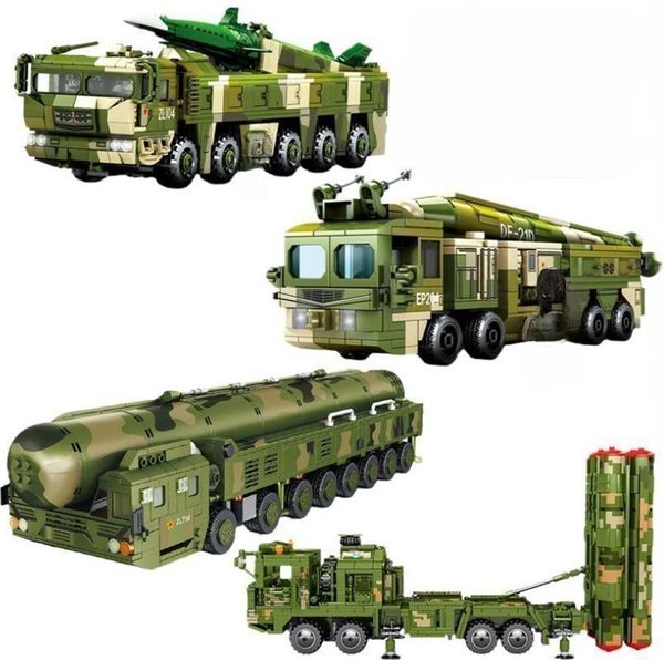 Конструкторы военной серии, строительные блоки Dongfeng 21D, модель пусковой установки для отслеживания ракет, сборная игрушка