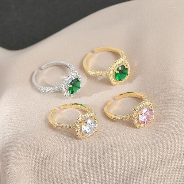 Cluster Ringe Ins Wind Zirkon Ring Weibliche Design Sinn Nische Paar Offene Persönlichkeit Hand Schmuck