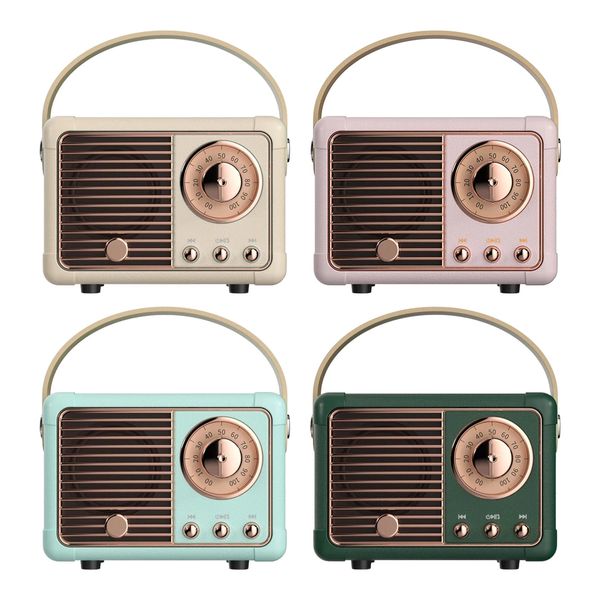 Mini-Retro-Bluetooth-Lautsprecher, Vintage-Radioempfänger, tragbare klassische Lautsprecher, Desktop-Dekoration, Reisemusik-Player 240102
