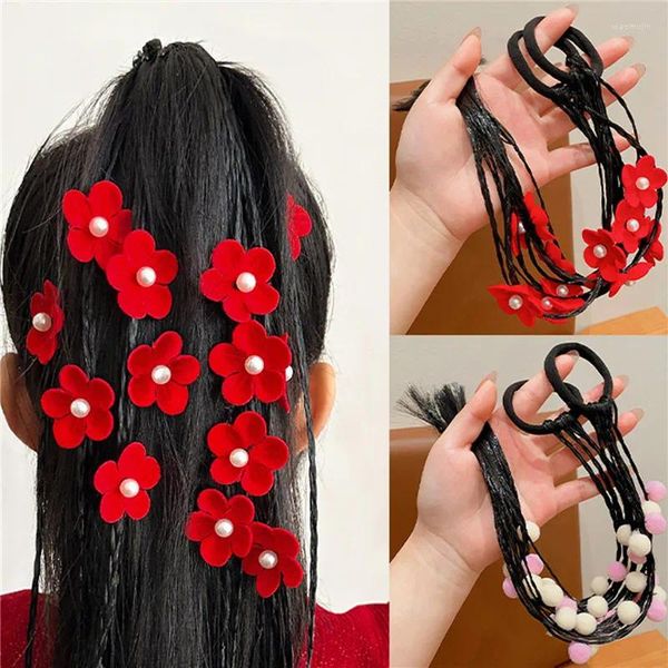 Acessórios de cabelo crianças peruca faixas elásticas meninas lindas tranças laços crianças headbands torção trança corda moda