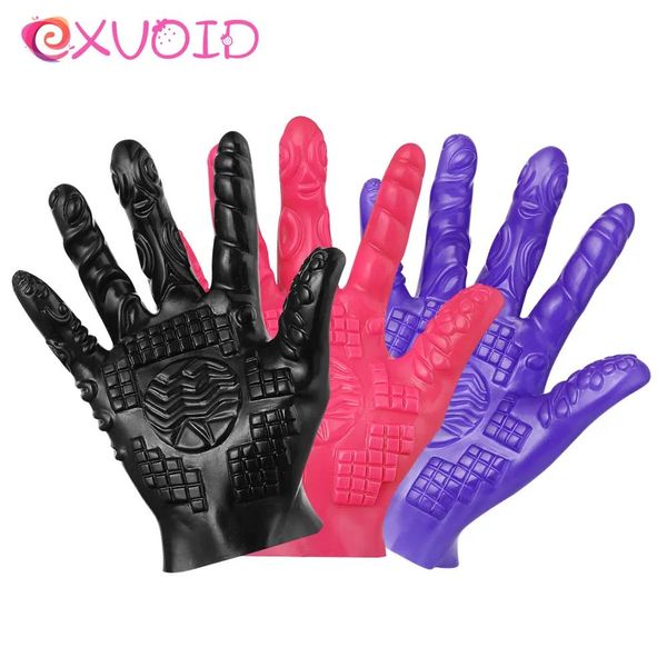 Articoli EXVOID Guanti in silicone Spina anale 1 pz Dito Dildo No vibratore Giocattoli sexy per le donne Uomini Gay Masturbazione femminile Gspot Massaggiatore