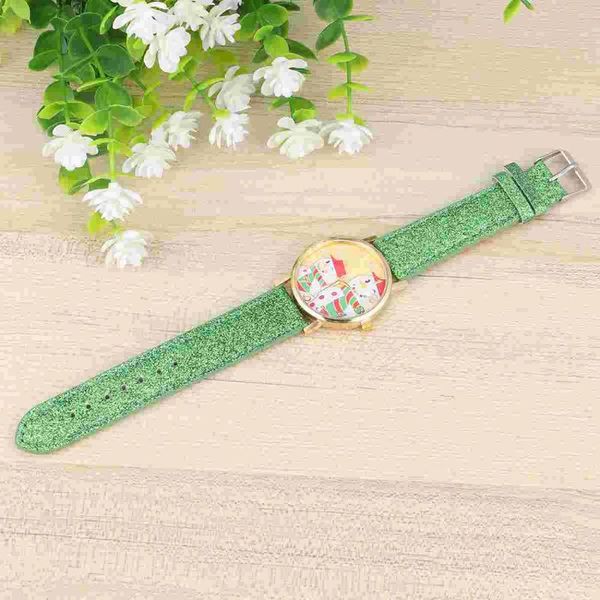 Armbanduhren Frauen Weihnachten Stil Uhr Elegante PU Quarz Armbanduhr Schöne Freizeit Schneemann Schmuck Für Damen