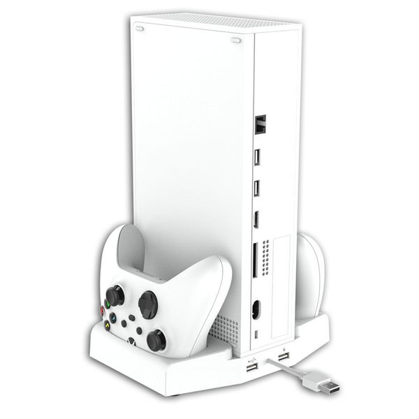 Outros acessórios Suporte de ventilador de resfriamento para Xbox Series S Dual Controller Charging Dock Gamepad Suporte de armazenamento de fone de ouvido para acessórios XboxSeries