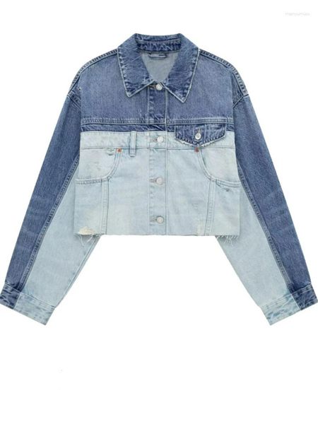 Giacche da donna Giacca di jeans Donna Blu Jeans Camicetta Camicia Primavera Autunno Per il 2024 Cappotto vintage alla moda coreana