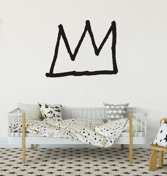 Basquiat Crown Wandtattoo, Kunst, Heimdekoration, Wandaufkleber, Einweihungsgeschenk, Dekoration für Wohnzimmer, B477, 2012029025596