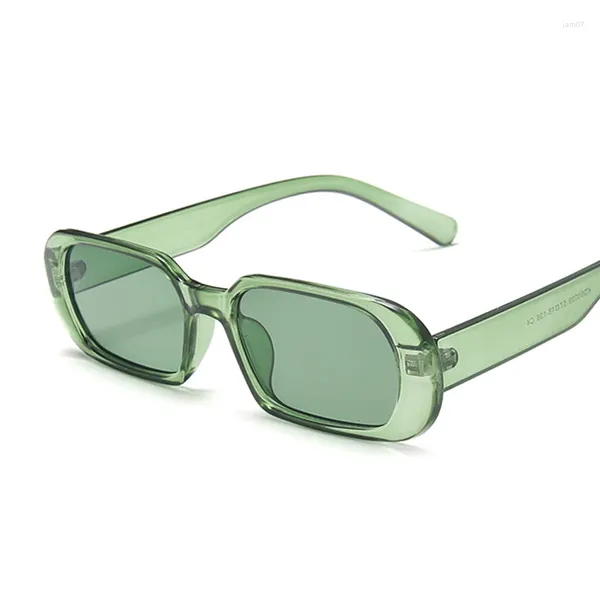 Sonnenbrille Marke Designer Square Style Frau Luxus Kunststoff Kleine Rahmen Sonnenbrille Männlich Weiblich Grün Lila Spiegel Retro Oculos
