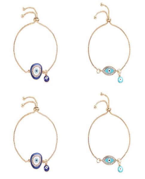 2020 Turco Lucky Blue Crystal Evil Eye Braccialetti per le donne Catene d'oro fatte a mano Bracciale gioielli fortunati gioielli donna 71 R29595399