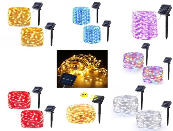 7m 12m 22m Güneş Lambaları LED String Lights 100200 LEDS Açık Mekan Tatil Noel Partisi Çelenkler Çim Bahçesi Su Geçirmez2519351