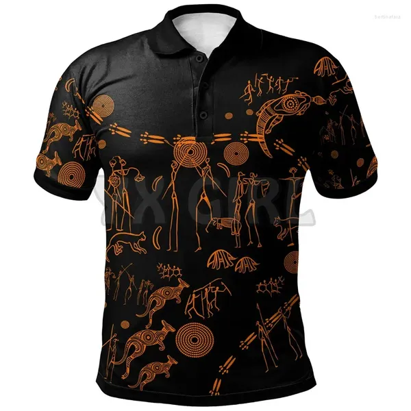 Männer Polos 2024 Sommer Shirts Frauen Für Männer Das Leben Der Aborigine Polo 3D Gedruckt Kurzarm T Tops Camisas