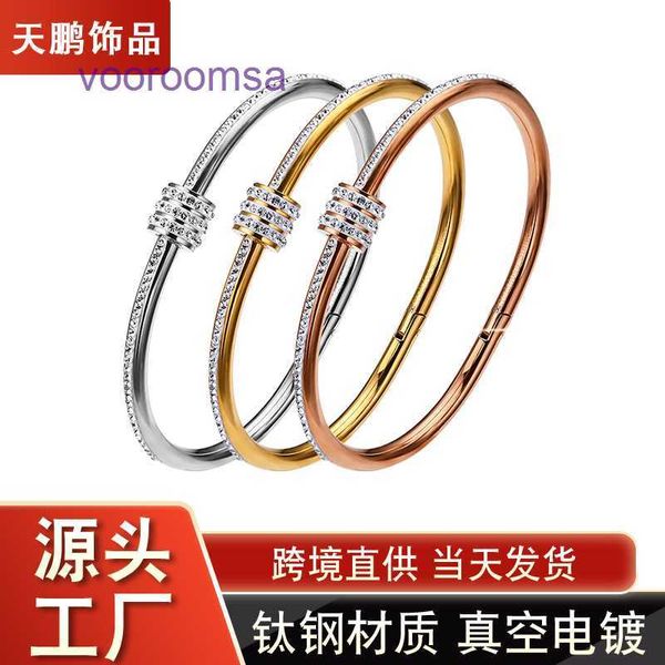 Braccialetti di design per pneumatici per auto per donna e uomo Bracciale con diamanti Placcato in oro 18 carati Bracciale in acciaio al titanio con diamanti pieni moda vita piccola Con scatola originale