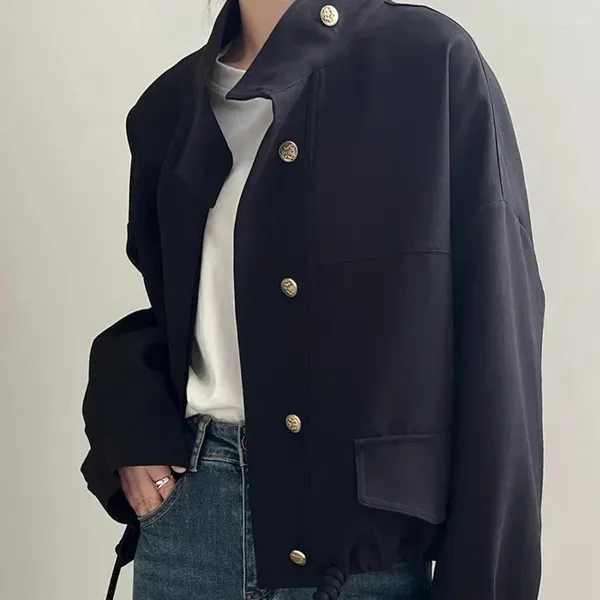 Giacche da donna Deeptown Giacca corta vintage da donna coreana 2024 Autunno Vecchi soldi Moda Casual Oversize Chic ed elegante Streetwear