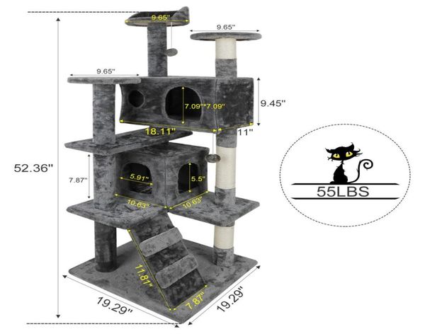 Mobili per gattini per animali domestici con torre di attività per gatti 52quot con tiragraffi dders64313227902360