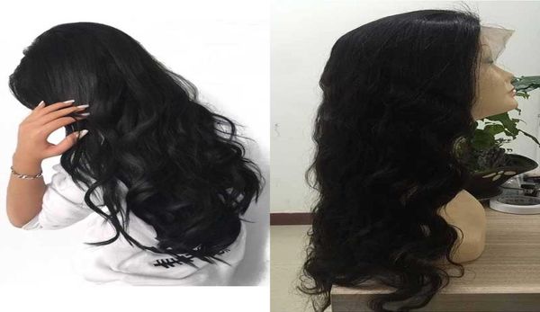 Vücut Dalgası Frontal Dantel Peruk Önceden Kapanmış Doğal Saç Çizgisi 150 Yoğunluk Gerçek Peru İnsan Saç Perukları Kadınlar için Doğal Renk Be5686456
