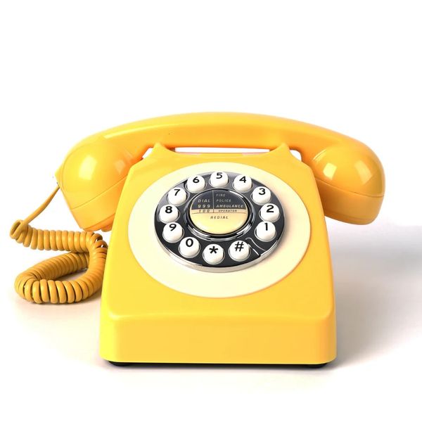 Design europeo antico Telefoni vintage Telefoni con filo Vecchio telefono fisso americano per la casa retrò Mini telefono 240102