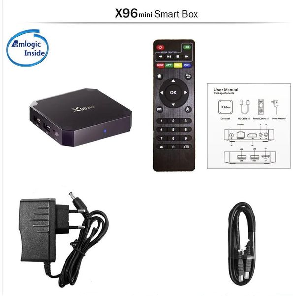 Box X96 Mini Android 7.1 Amlogic S905W STB tv box 2GB 16GB eMMC Flash player 17.6 4K Smart