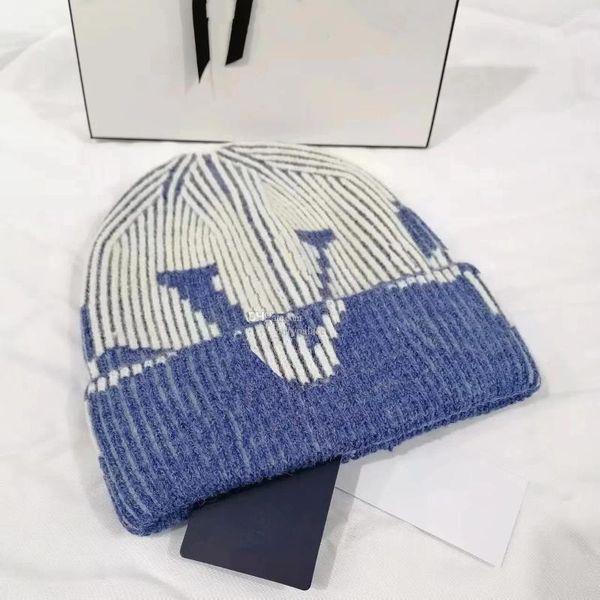 Beanies Moda Tasarımcı Şapkaları Erkek ve Kadınlar Beanie Sonbahar/Kış Termal Örgü Şapkası Kayak Markası Bonnet Üst Kalıcı Ekose Kafatası Sıcak Kapağı