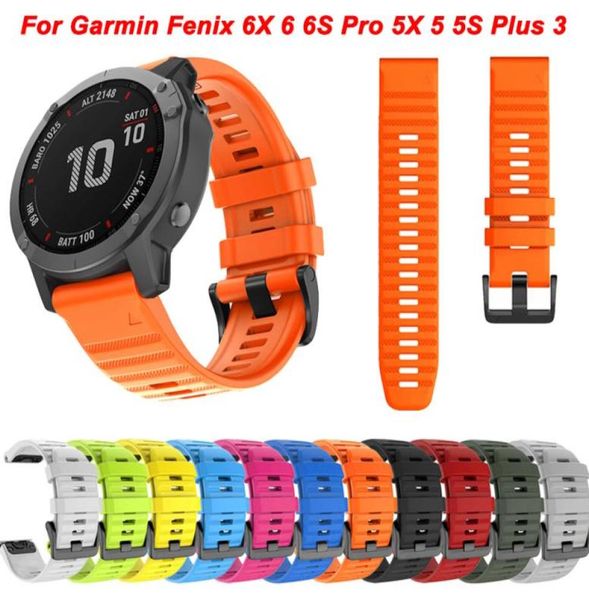 26 22 20mm pulseira de relógio de silicone para garmin fenix 6x 6 6s pro 7x 7 easyfit pulseira fenix 5 5x 5S plus smartwatch bracelet4877051