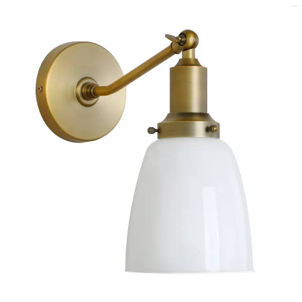 Настенный светильник Phansthy с овальным куполом 5,5 дюйма, молочно-белый стеклянный абажур, бра, гостиная, спальня, коридор, логово