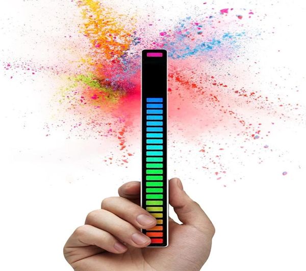 RGB-LED-Balkenbeleuchtung, 32 Farben, Umgebungslampe, Sound-Control-LED-Streifen mit aktiven Sounds, Tonabnehmer, Rhythmus, Musikatmosphäre, Beleuchtung für Roo6448376