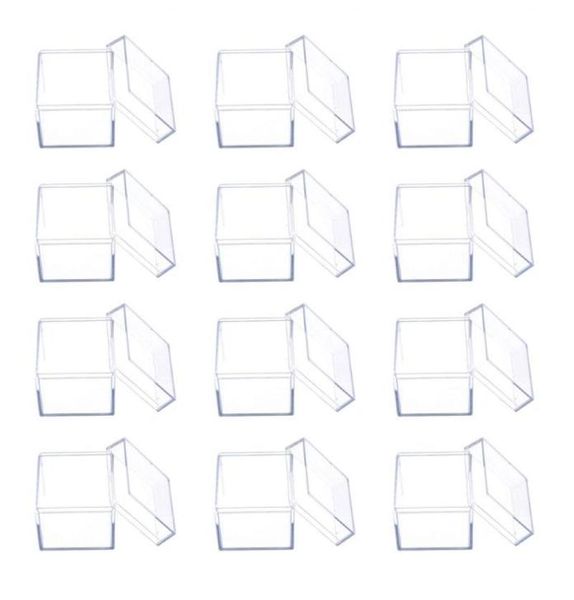 Envoltório de presente 12 pcs Clear Acrílico Quadrado Cubo Caixa de Doces Caixas de Tratamento Recipientes para Festa de Casamento Favores Favores Embalagem CaseGift3702262