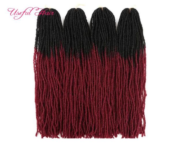 Diy dreadlocks ombre sarışın tığ işi saç uzatmaları uzun sentetik saç örgüsü 18 inç örgü saç kardeşi mikro kilitler düz fau8449774