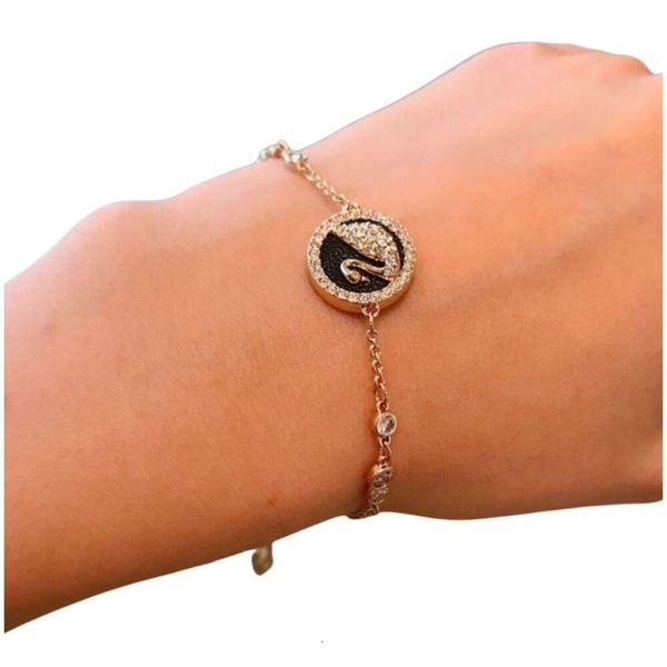 Ювелирные изделия Swarovskis, дизайнерский браслет для женщин, оригинальное качество, браслеты с подвесками, ракушка, диск, лебедь, универсальный тренд, браслет, подарки