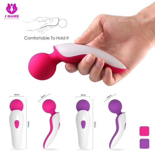 Vibratori Shds021 Silicone vibratore di colore rosa / viola Comodi giocattoli sessuali portatili per donna con 9 modalità di vibrazione e impermeabile Y1906270