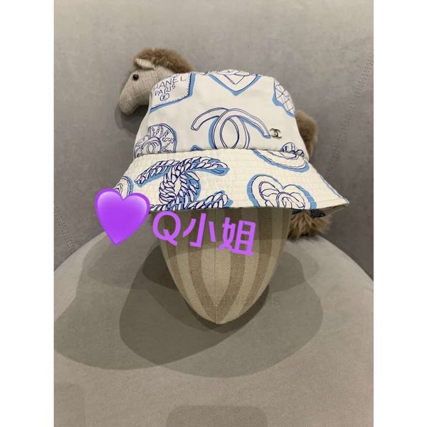 Designer Chan Strickmütze für Damenmützen CH Beanies Blue White Dog Series Fisherman Hat J57E