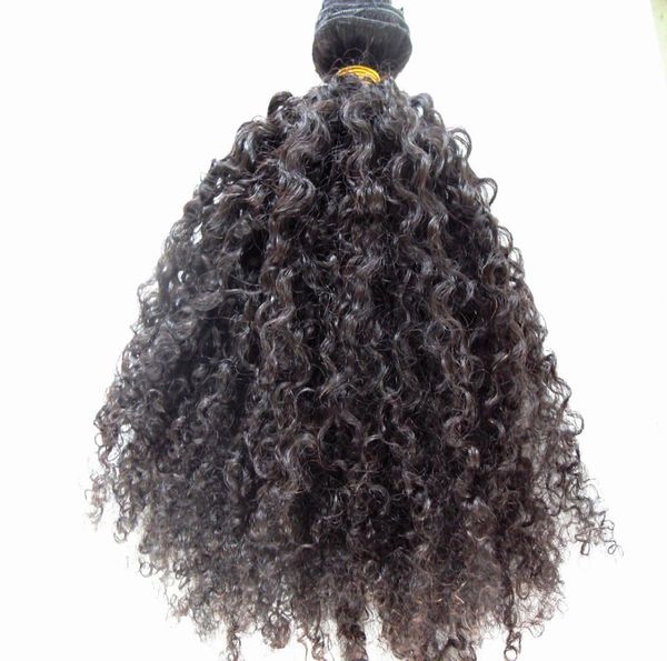 Наращивание человеческих волос 3B 3C на клипсе в бразильском стиле Kinky Curly Virgin с толстым утком 120G 1 комплект с полной головкой9205633