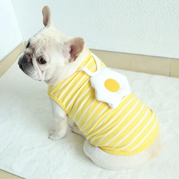 Dog Apparel Egg Design Vest милая хлопковая жирная одежда желтый цвет прохладный стиль моды для домашних животных на весну и лето