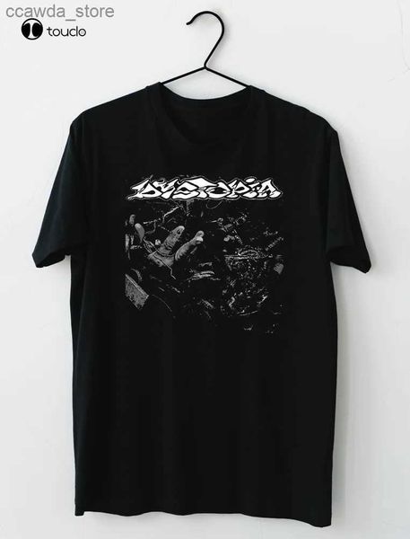 Homens camisetas Distopia American Crust Punk Heavy Metal Banda Lixo T-shirt S-4Xl Q230102
