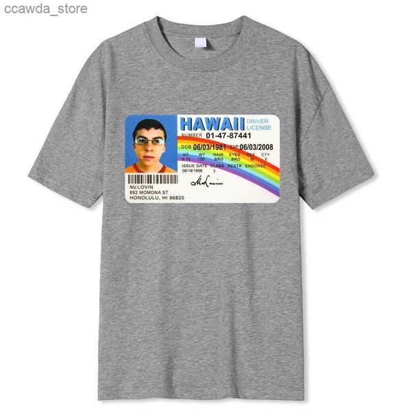 Herren T-Shirts Homme T-Shirt Sommer Herren T-Shirt Mclovin Id Card Superbad Geek Herren Baumwoll-T-Shirt Unisex T-Shirt Teenager Coole weiche Kleidung Q230102