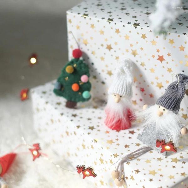 Decorazioni natalizie Nordic INS Vento Ciondolo in feltro di lana Cartone animato Guanti di Babbo Natale Decorazione dell'albero