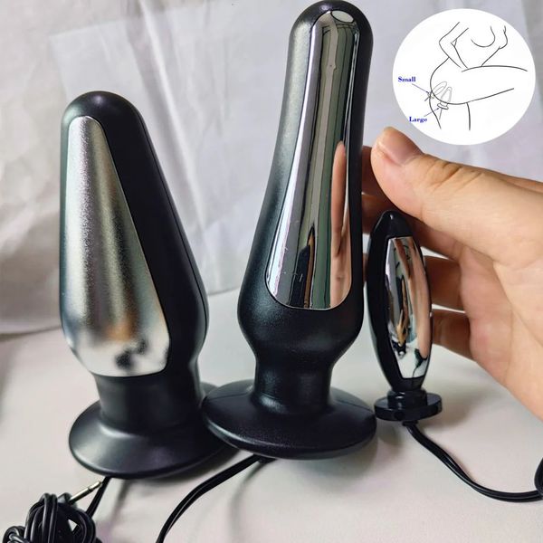 !Scossa elettrica Plug anale anale Ano vaginale Espandi vibratore dildo per donne uomini Stim massaggio prostatico Giocattolo sadomaso sul sesso di coppia 240102