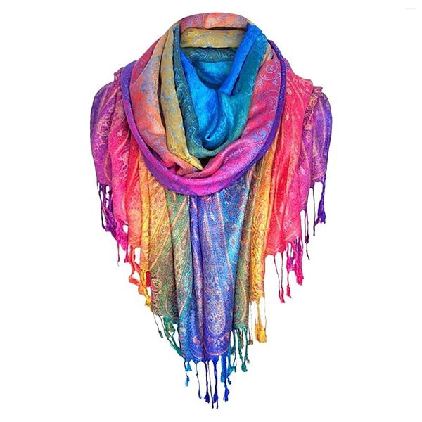 Шарфы Женская леди -мусульманская народная индивидуальная печатная кисточка квадратная шарф шарф шарф