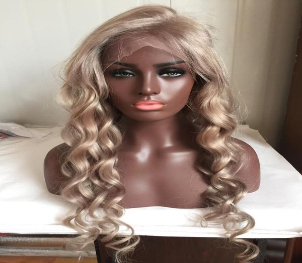 13x4 предварительно выщипанные медовые блондинки волнистые волосы Remy бразильские кружевные парики с детскими волосами для женщин2124770