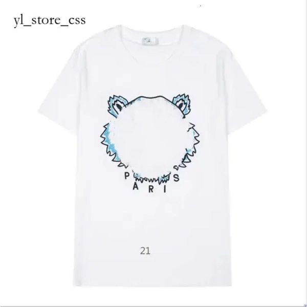 Kenzo T Shirt Top Quality Uomo Donna Estate Street Kenzos Abbigliamento Manica corta Testa di tigre Ricamo Lettera Stampa Camicia Kenzo allentata 3949