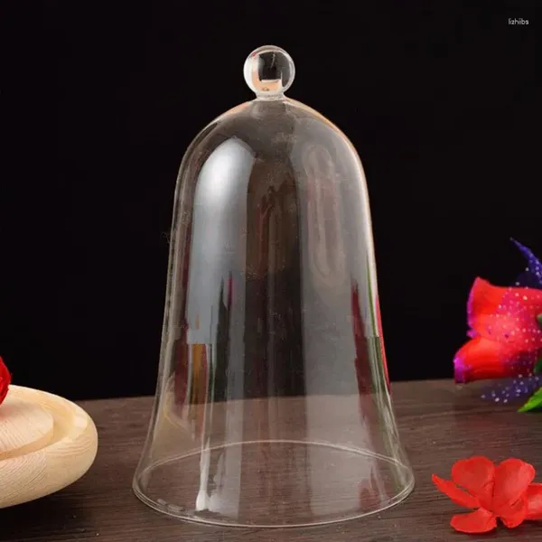 Bouteilles 15 24 cm grande taille en forme de cloche en verre dôme vase décoration de la maison couverture transparente accessoire de mariage bricolage ami faveur cadeau