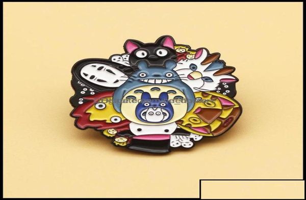 Pins Broches Pinsbroches Jóias Coleção de Personagens Bonitos Pino Esmaltado Sem Rosto Masculino Meu Vizinho Totoro Mix Crachá Criança Broche Lo4214525