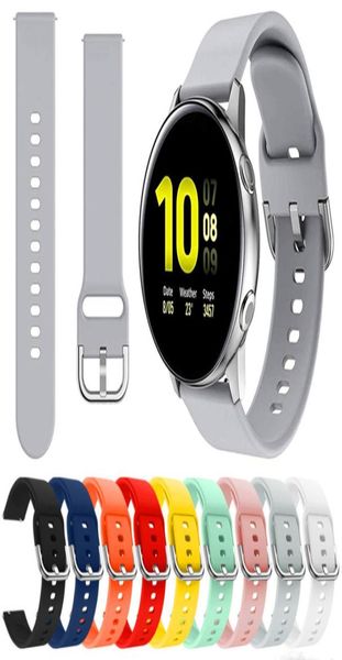 Силиконовый ремешок 20 мм 22 мм для Samsung Galaxy Watch 42 мм Active 2 40 44 мм Gear S2, мягкий спортивный ремешок для часов, ремешки для часов Huami Amazfit6531297