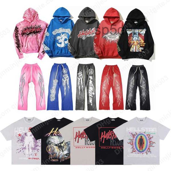 Hell Star Tasarımcı Hoodie Hellstar Erkekler Pullover Bahis Grafik Baskı Pembe Kırmızı Büyük Boyutlu Kapüşonlu Kadın Harajuku Gotik Üstler Streetpant Vintage Hip Hop Gömlek 68O5 DGKB