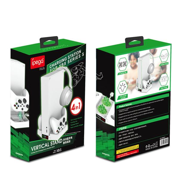 Outros acessórios Suporte de ventilador de resfriamento para Xbox Series S Dual Controller Charging Dock Gamepad Suporte de armazenamento de fone de ouvido para XboxSeries Acessórios DHL grátis