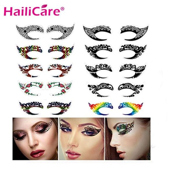 10 Paar temporäre Augen-Tattoo-Aufkleber, wasserdicht, DIY-Flash-Einweg-Lidschatten, Eyeliner, Gesichtsaufkleber, Halloween-Make-up-Tool313e4624091